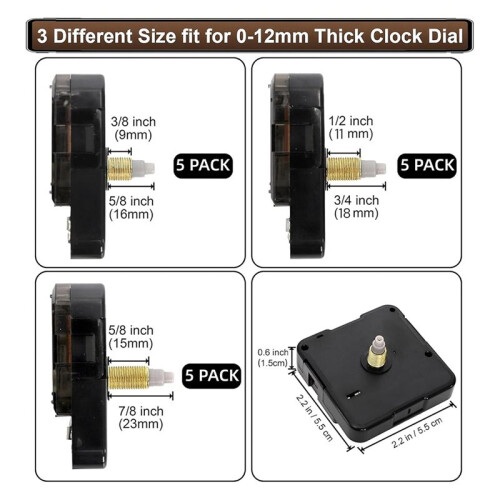 Clock Mechanism Replacement Kit,Quartz Clock Movement,Clock Movement Motor Kit for Clock Repair,DIY and Custom Clock 2