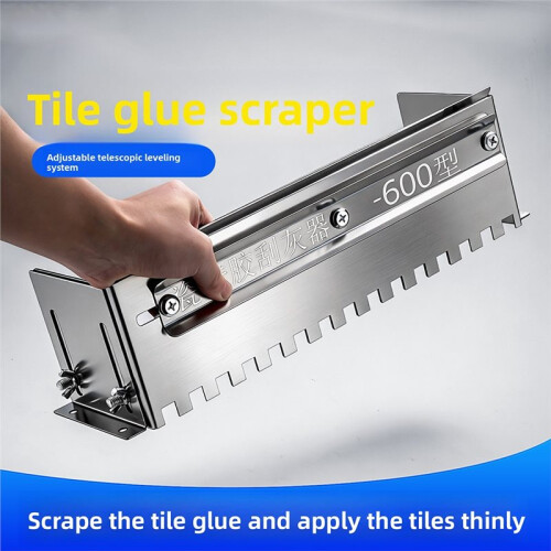 Heavy-Duty Square-Tooth Tile Spreader - Retractable Durable Multifunctional -Saving Scraper A 1