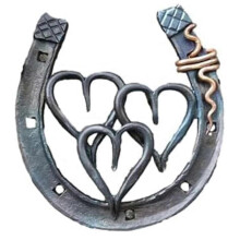 Handmade Horseshoe, Cast Horseshoe Wall Decor, Good Lucky Horseshoe, Hand Cast Horseshoe with Love Wall Decor C js