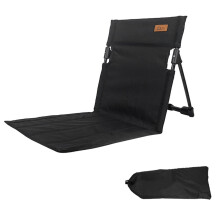 (Black) Folding Backchair with Alloy Rack Stable Easy Adjustables Seats for Beach Picnic