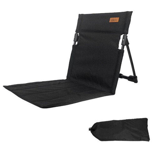 (Black) Folding Backchair with Alloy Rack Stable Easy Adjustables Seats for Beach Picnic