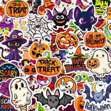 50PCS Halloween Stickers, Halloween Party Bag Fillers Favours &