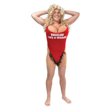 Novelty Hairy Mary Red Brazilian Lifeguard All-in-One Costume for Adult, One size L/STD