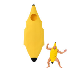 Banana Costume, Lightweight Fancy Dress Jumpsuit, One Size Unisex Fruit Outfit (148cm L x 65cm W) for Halloween, Stag Dos, Hen Nights & Theme Parties