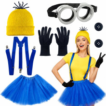 6PCS Yellow Costume Accessories Adults, Halloween Cosplay, Carnival