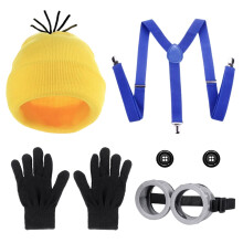 5 Piece Yellow Costume for Adult, Yellow Outfit Accessories Fancy