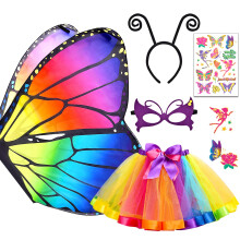 Butterfly Costume for Girls with Butterfly Wings Tutu Skirt Headband
