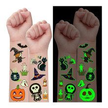 Halloween Party Favours, 24 Sheets Glow Temporary Tattoos for Kids