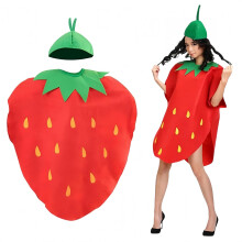 Costume Set Hilarious Red Fruit Cosplay Outfit with Headpiece, Soft