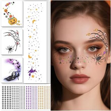Halloween Glitter Freckles Face Tattoos Gems for Face Paint Makeup