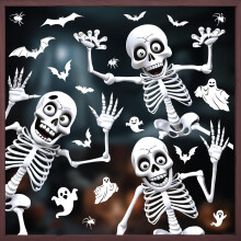 Halloween Window Skeleton Clings, Stereoscopic Effect Window Decor