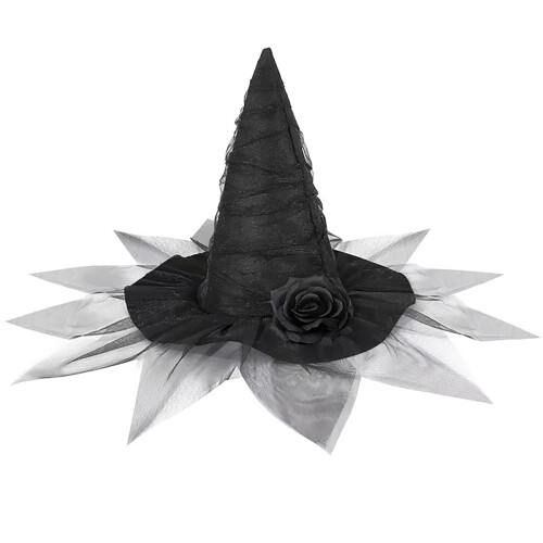 Hat with Veil and Rose