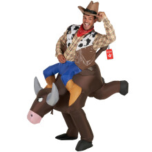 Inflatable Cowboy Costume Men Bull Rider Horse Costume Adult
