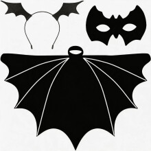 Woman Costume for Adults Bat Wings Adult Halloween Costumes for Women with Hairband Eye Mask for Halloween Fancy Dress Costume