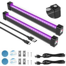 2 Pack UV LED Black Light Bar, 10W USB Blacklight Tube, 395-400nm UV Light for Halloween Decorations, Party Accessories, Body Paint, Urine Detection