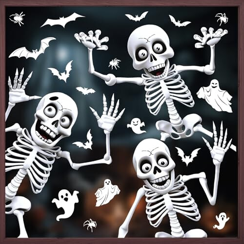 Halloween Window Skeleton Clings, Stereoscopic Effect Window Decor 2