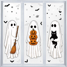 9 Pcs Halloween Window Clings, Cute Ghost Stickers Decorations