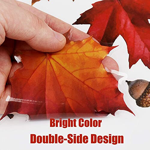 6 Sheet Autumn Fall Maple Leaves Window Clings Sticker For Thanksgiving Maple Decorations 1