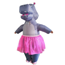 Hippo Costume for Adults, Funny Fancy Dress with Pink Tutu Skirt, Blow Up Halloween Costumes for Halloween Birthday Stag Do Hen Party Carnival Cosplay