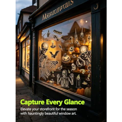 4 Sheets Halloween Decoration Reusable, 35Pcs Halloween Window 1