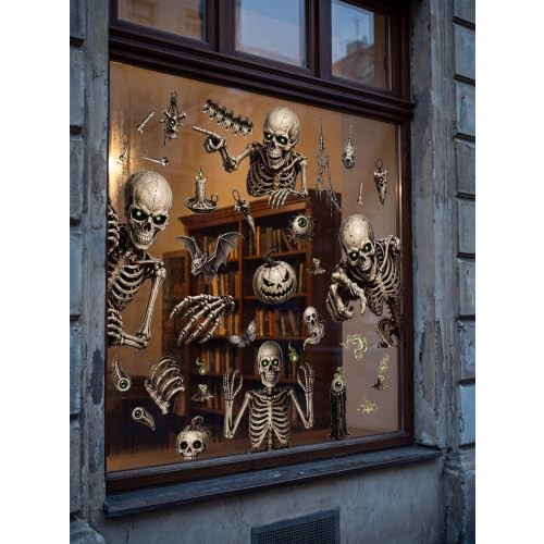 4 Sheets Halloween Decoration Reusable, 35Pcs Halloween Window 2