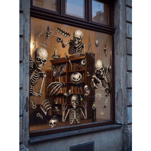 4 Sheets Halloween Decoration Reusable, 35Pcs Halloween Window