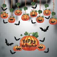 Window Stickers, Halloween Window Clings Stickers, Bat Pumpkin Decals for Halloween Party Supplies Decor