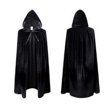 Black Velvet Hooded Cape for Adults & Kids Lightweight Fancy Dress