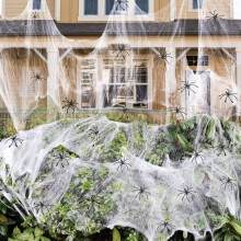 1300 Square Feet 280g Halloween Spider Web Decoration with 60pcs Fake