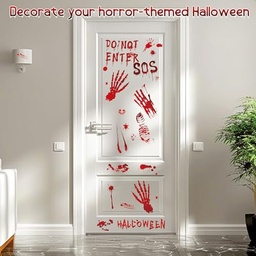 Large Halloween Window Stickers, Isisyu 9 Sheets Halloween Window 1