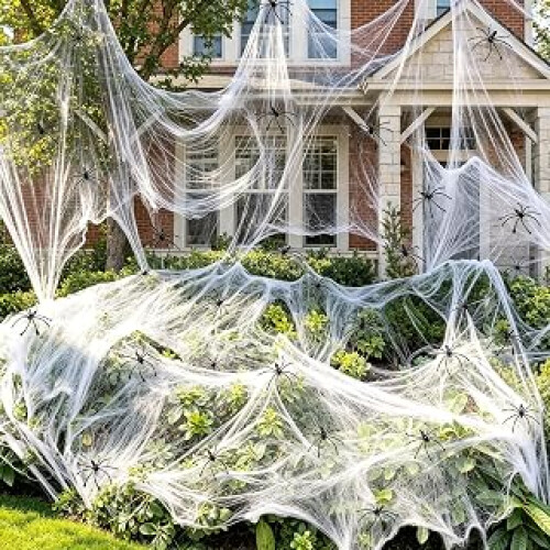 2000 Square Feet 200g Halloween Spider Web Stretchable Cobweb with 60