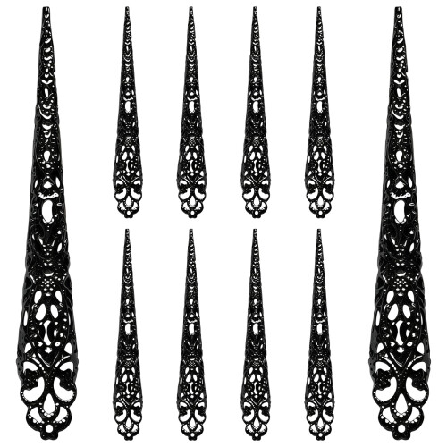 10PCS Halloween Finger Claws Finger Nail Tip Claw Rings Queen