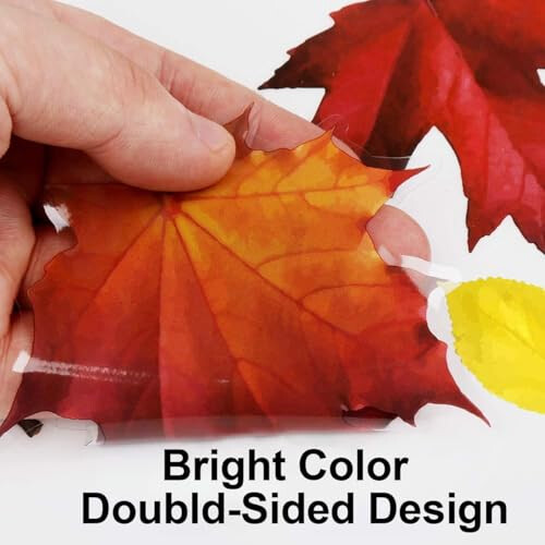 Stickers,6 Sheets Autumn Home Decor Reusable Autumn Leaves Window 1