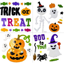 Halloween Gel Window Stickers 4 Sheets of Trick or Treat Gel Clings