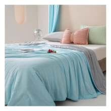 (Two person, Aurora Blue) Summer Cooling Ice Silk Quilt Lightweight Comfortable Air-Conditioner Quilt for Home