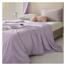 (Single person, Lilac Purple) Summer Cooling Ice Silk Quilt Lightweight Comfortable Air-Conditioner Quilt for Home