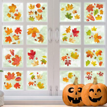 Stickers,6 Sheets Autumn Home Decor Reusable Autumn Leaves Window