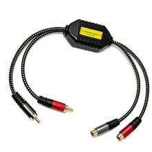 Car Audio Isolator 2-Way RCA Audio Isolator Noise Filter Audio Signal Noise Reducer Audio Current Noise Eliminator