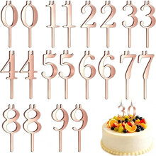 20PCS Reusable Number Candle Holder Set, Upgraded Thicker Metal Candle Stands for Birthday Cake, Cake Topper Decoration