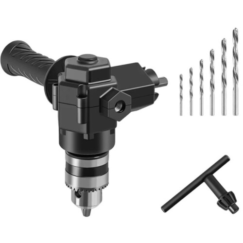 90 Three Jaw Chuck Right Angle Drill Adapter Impact Corner Bend Extension Chuck Accessory for Power Tools