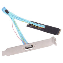 M.2 MVME Adapter PCI-E4.0 M.2 M-Key to Oculink SFF-8611 SFF-8612 Host Cable 30cm with Bracket for 2280 NVME U.2 SSD EGPU
