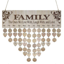 Family Birthday Calendar with Tags, Wooden Wall Hanging Board, Birthday Reminder, Gift for Mom