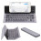 (Grey) Folding Wireless Keyboard with Phone Holder Lightweight Practical Quiet Keyboard for PC Laptops Tablets 1