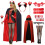 Costume 20 IN 1 Halloween Vampire Cape Cloak with Devil Horns Fork 1