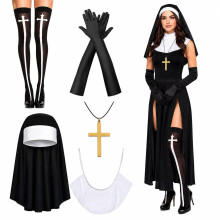 5-Piece Nun Costume For Women, Sexy Halloween Costumes Adult Women