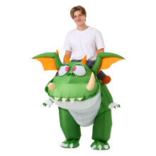 Inflatable Dinosaur Costume Blow up Dino Costume Outfit Funny Halloween Ride on Dino Costume Suit (green),dinosaur costume for adult:150cm-190cm