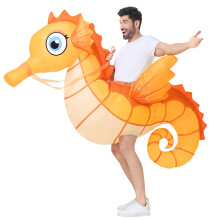 Inflatable Seahorse Costume Adult,Funny Halloween Costume Men/Women,Blow Up Costumes for Party Cosplay