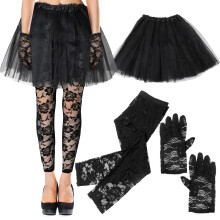 3 Pcs Halloween 80s Black Tutu Skirts for Women Fancy Dress for Women