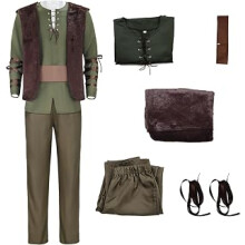 Costume Mens Distressed Leather Vest Top Pants with Belt Sets Halloween Dragon Movie Cosplay Outfits Suit