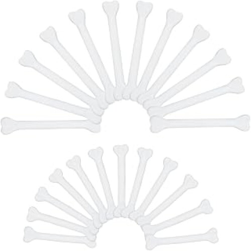 32Pcs Plastic Bones Decor Halloween Bone Ornaments Bulk White Beige